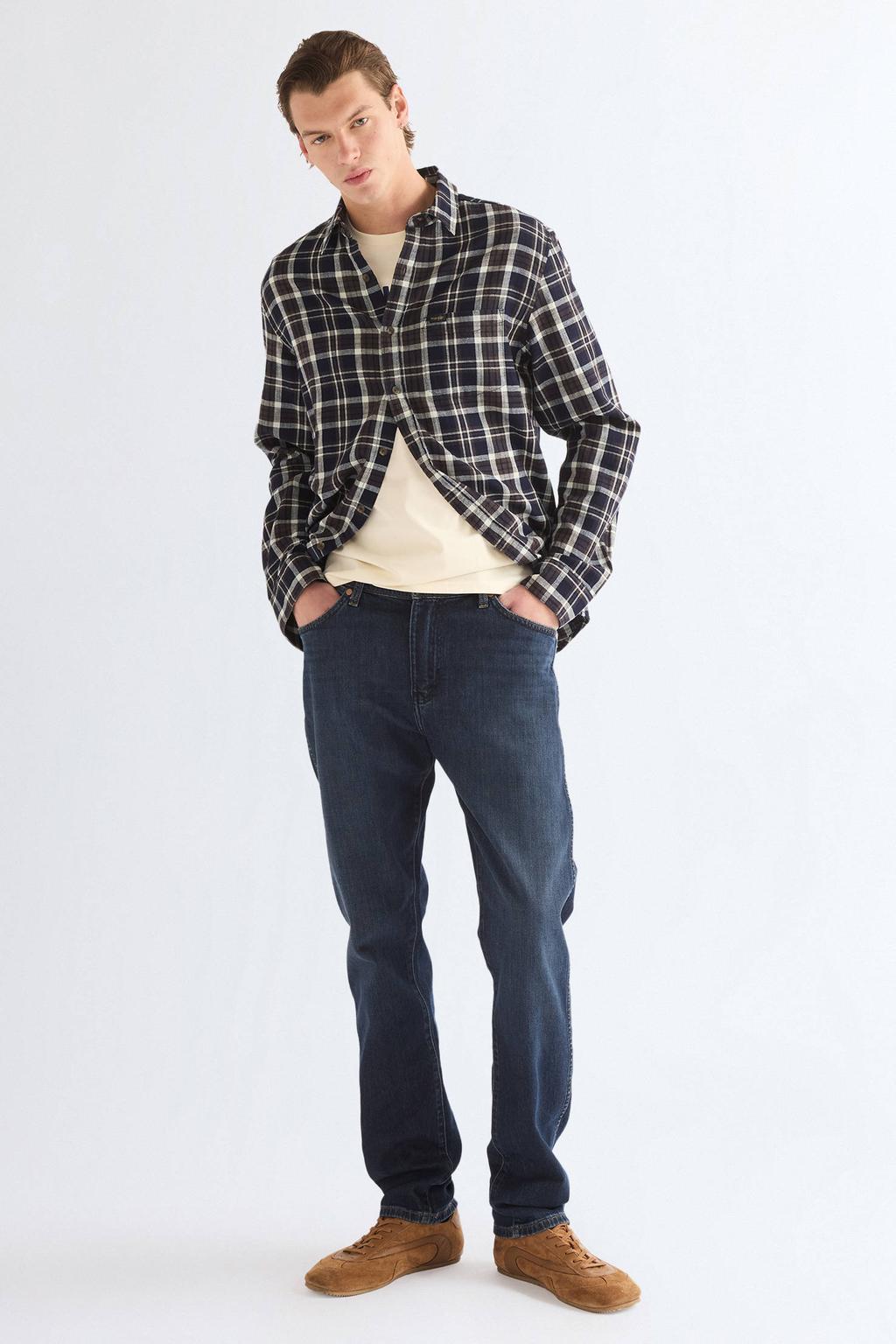 Wrangler Redford tapered jeans - donkerblauw