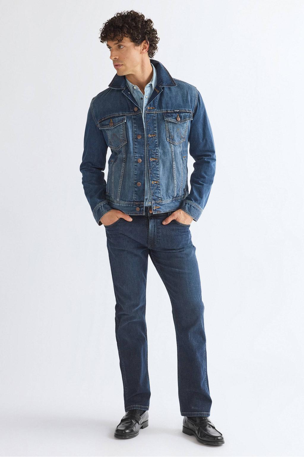Wrangler Greensboro straight leg jeans - donkerblauw