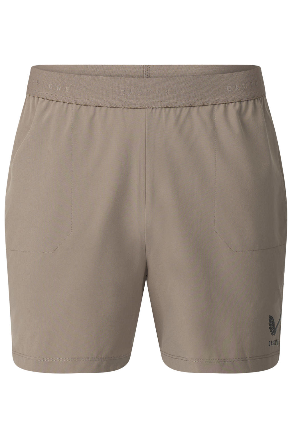 Beige heren Castore regular fit casual short van polyester met effen