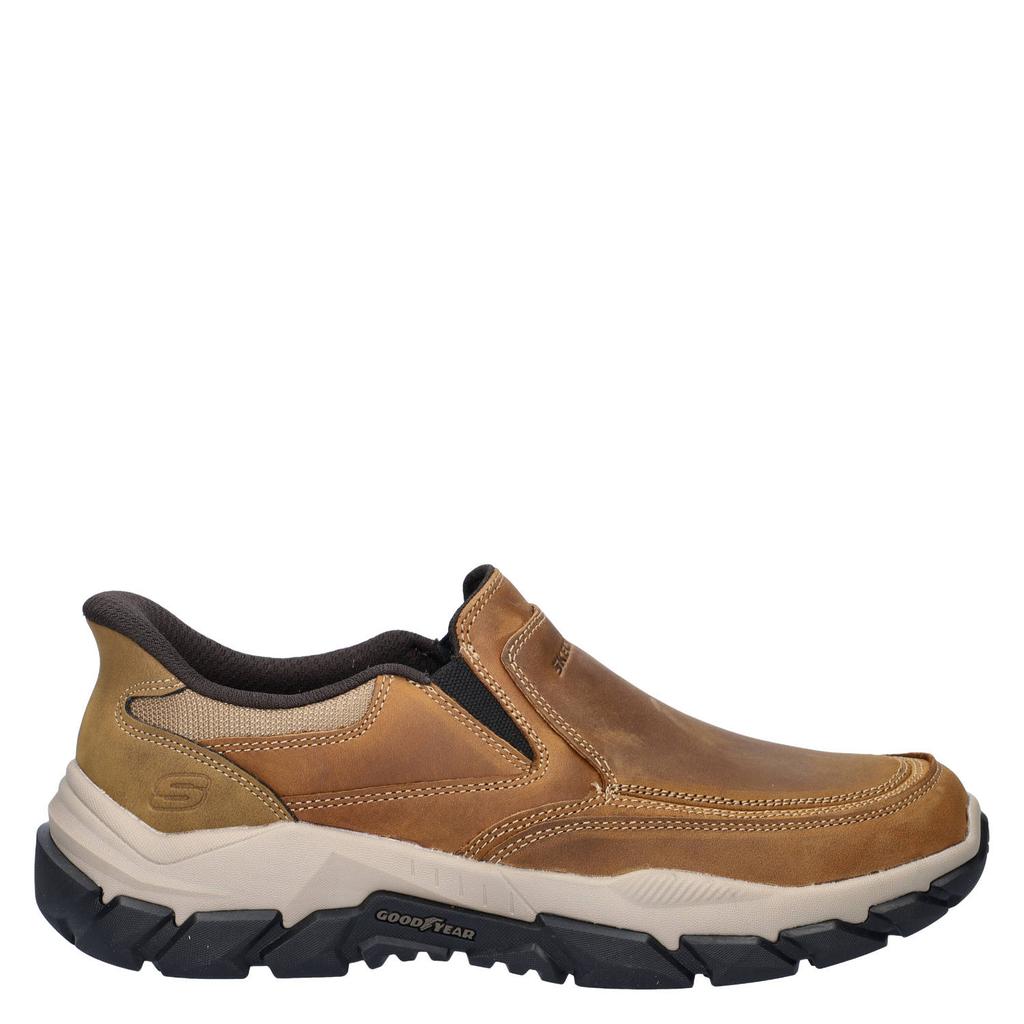 Skechers Hands Free Slip-Ins Santoro Archaic leren instappers met profielzool - taupe