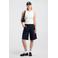 America Today wide leg bermuda short met plooien en krijtstreep - donkerblauw