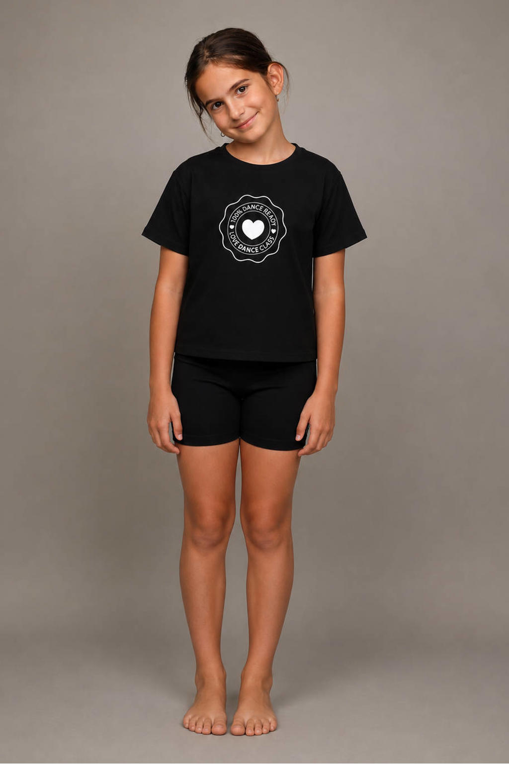 Zwarte meisjes Papillon sportshirt van katoen met printopdruk, korte mouwen en ronde hals
