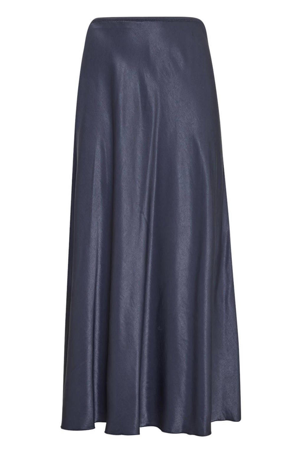 Donkerblauwe dames MSCH Copenhagen midi rok gemaakt van viscose