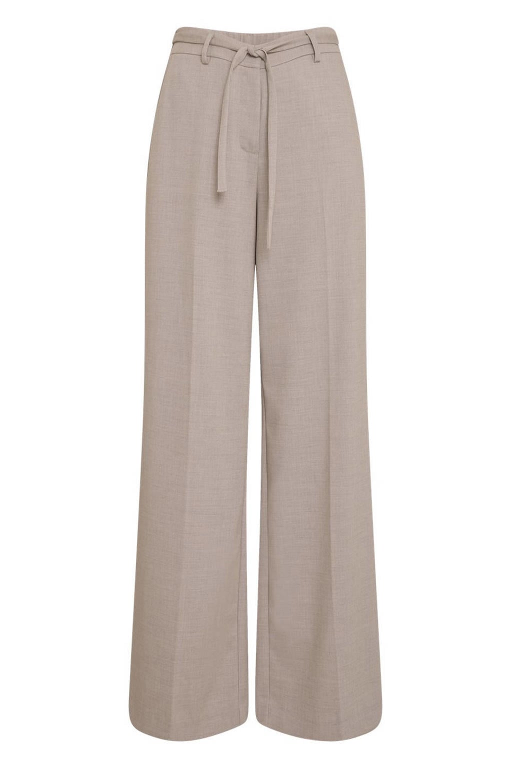 MSCH Copenhagen wide leg broek met wol - beige