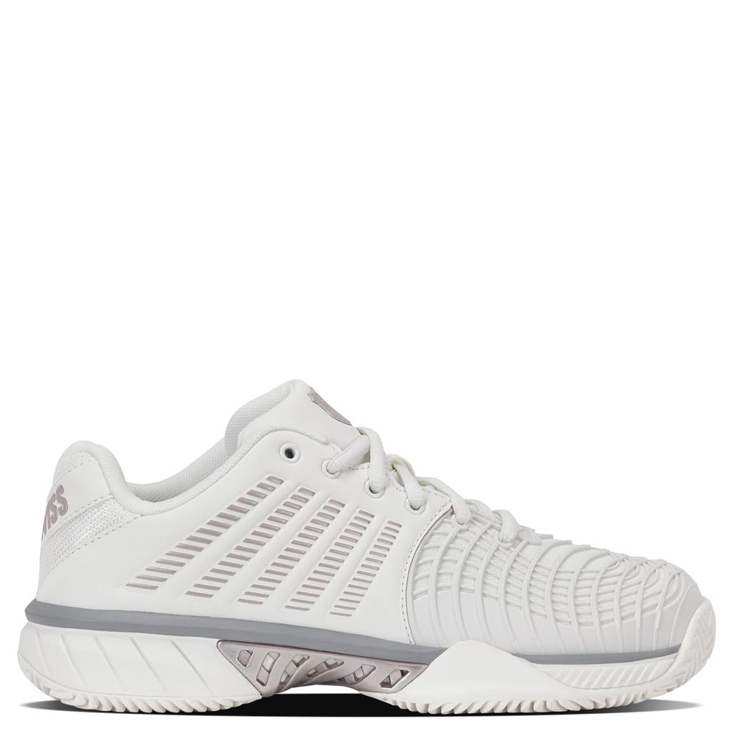 Wit en grijze heren K-Swiss EXPRESS LIGHT 3 CLAY mesh tennisschoenen - van mesh-pu/voering: mesh/voetbed: eva met veters