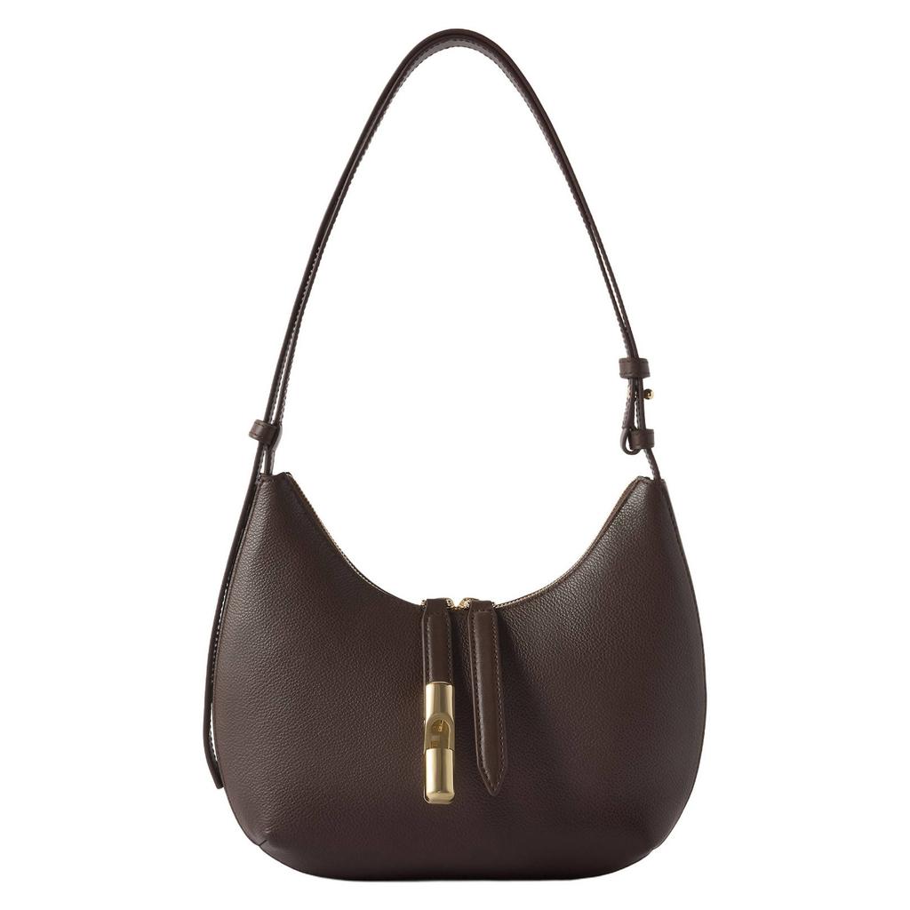 Furla leren schoudertas Goccia S donkerbruin