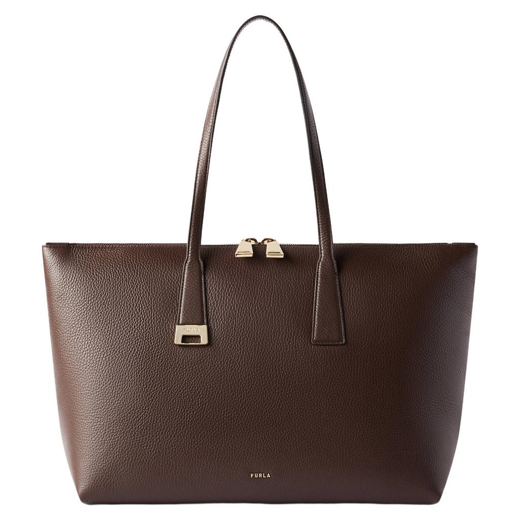 Furla leren shopper Olivia L donkerbruin