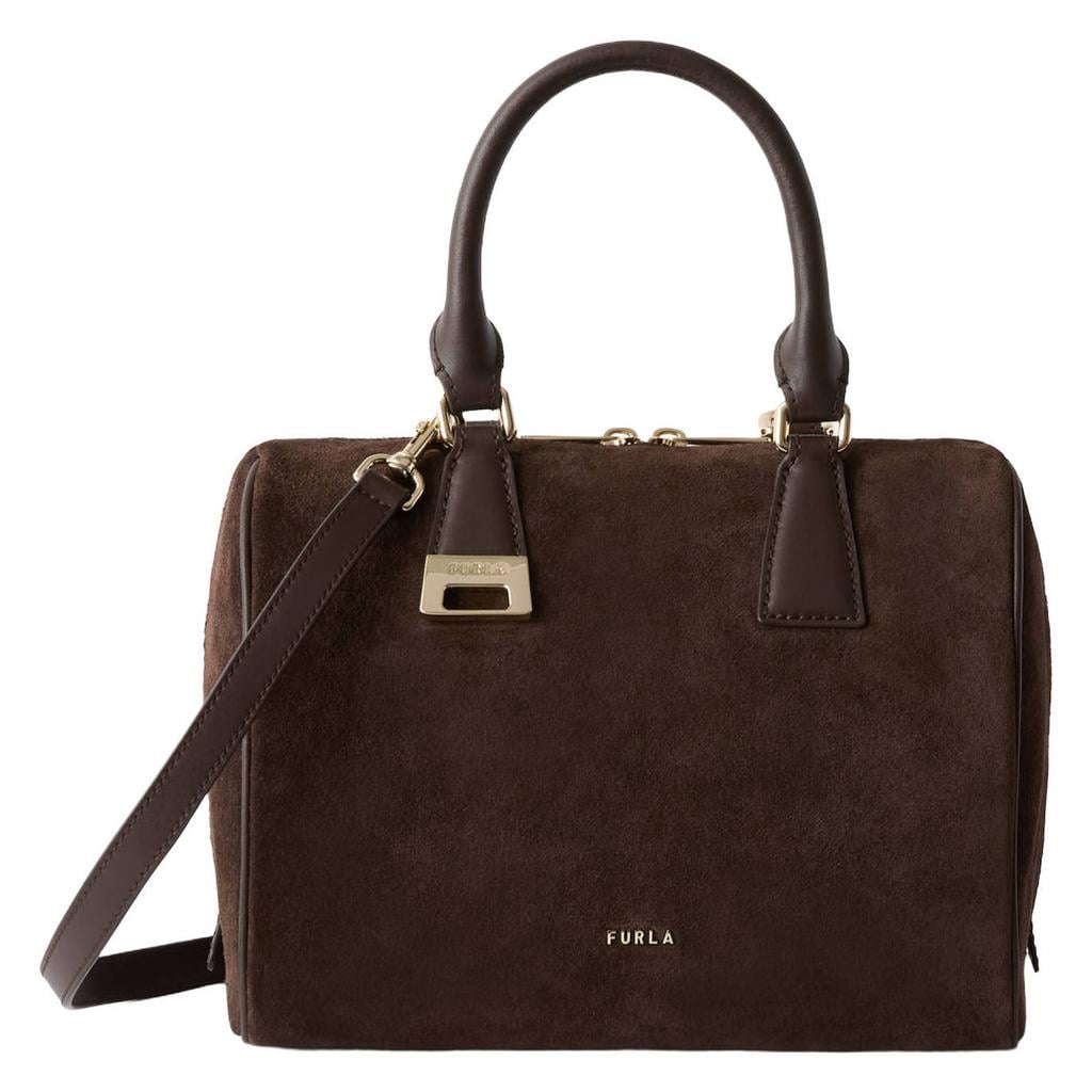 Furla suède handtas Olivia M donkerbruin