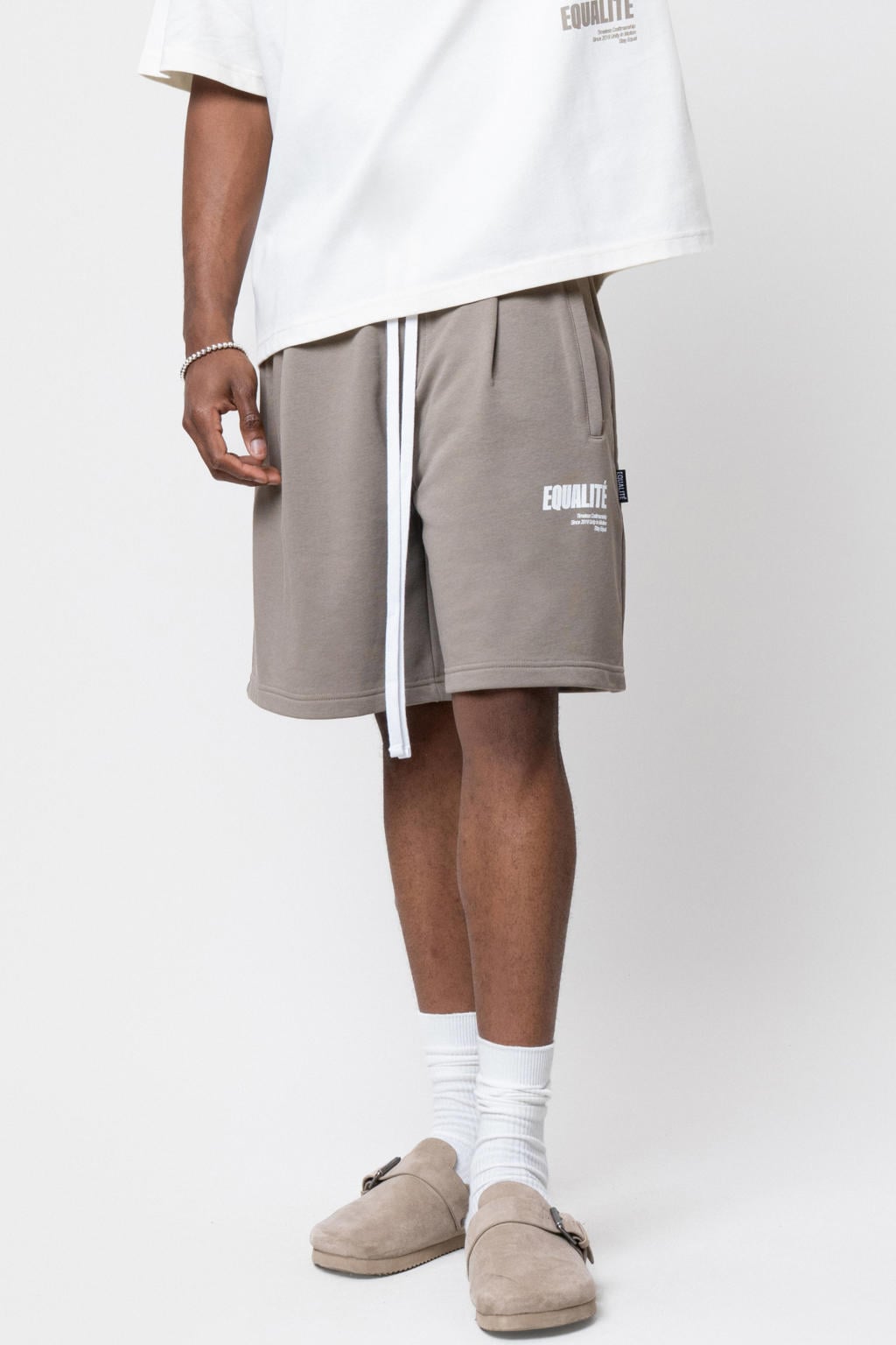Equalité wide leg sweatshort - taupe