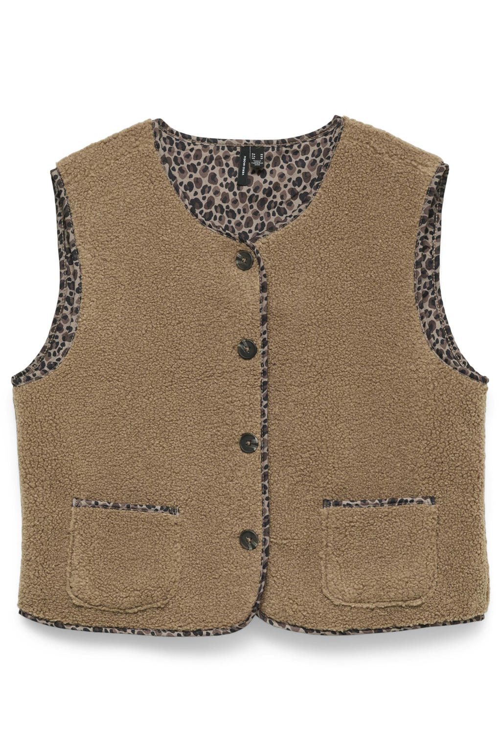 VERO MODA teddy gilet - bruin