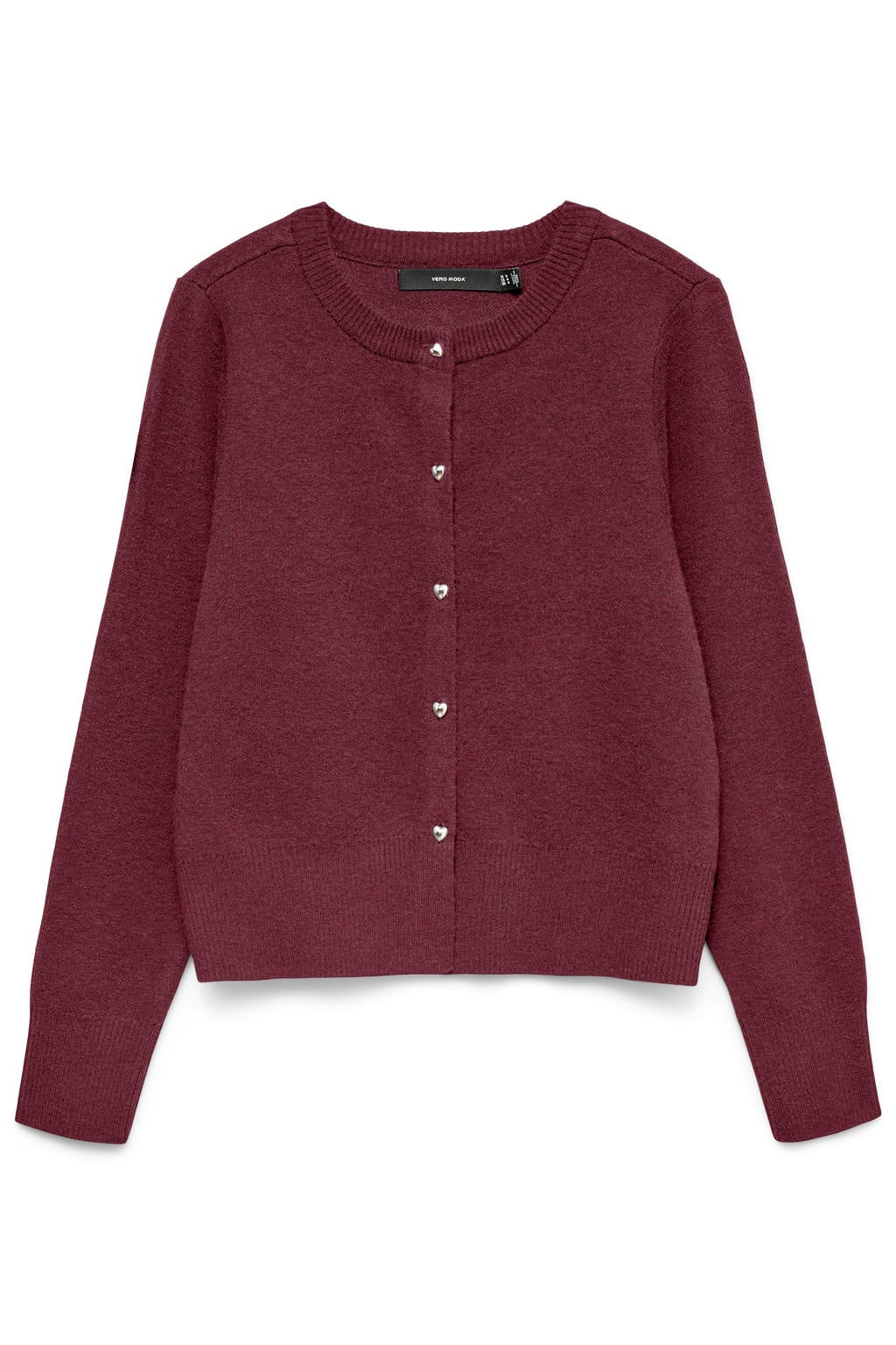VERO MODA rechtvallend gebreide vest - donkerrood