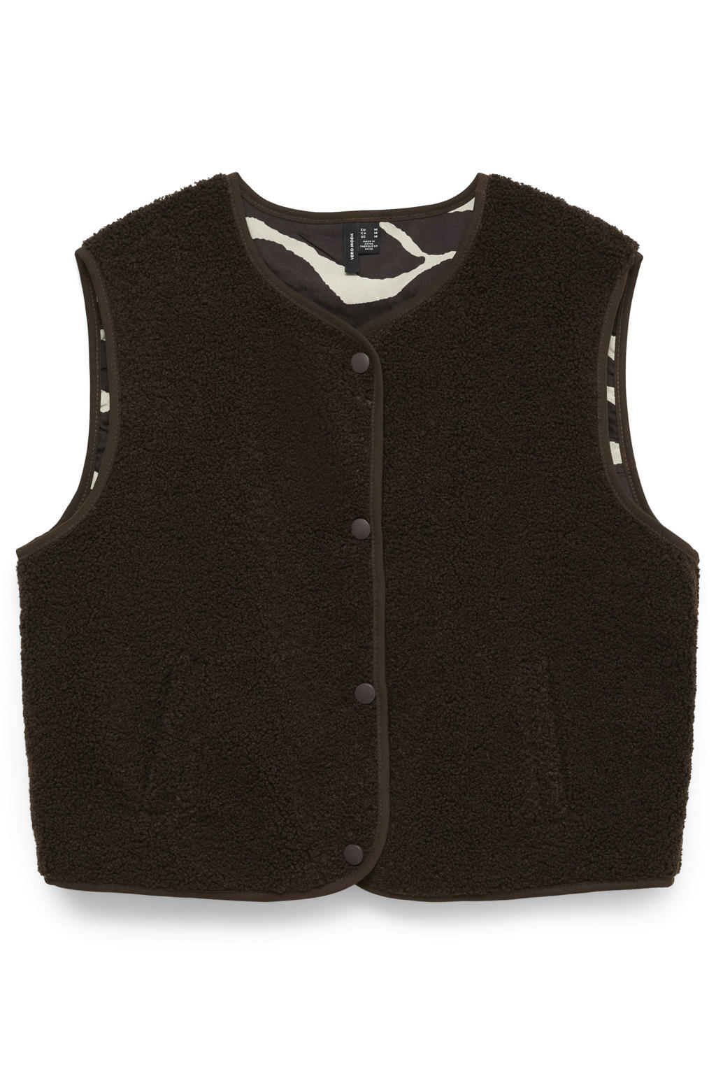 VERO MODA teddy gilet - donkerbruin