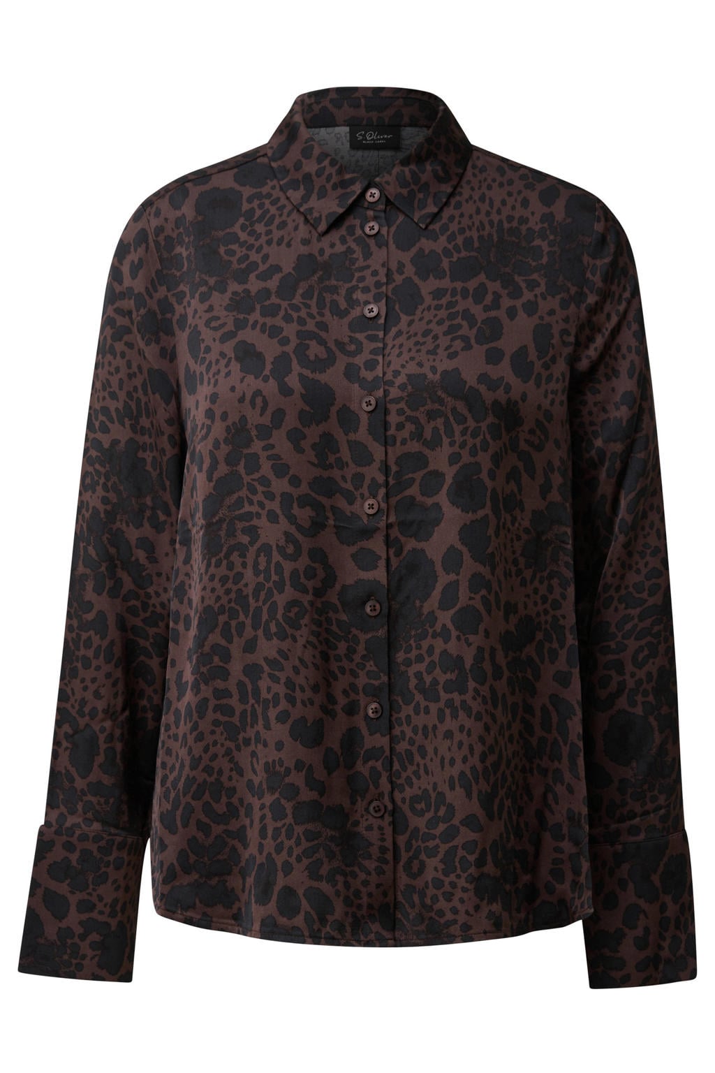 s.Oliver BLACK LABEL blouse met panterprint - donkerbruin