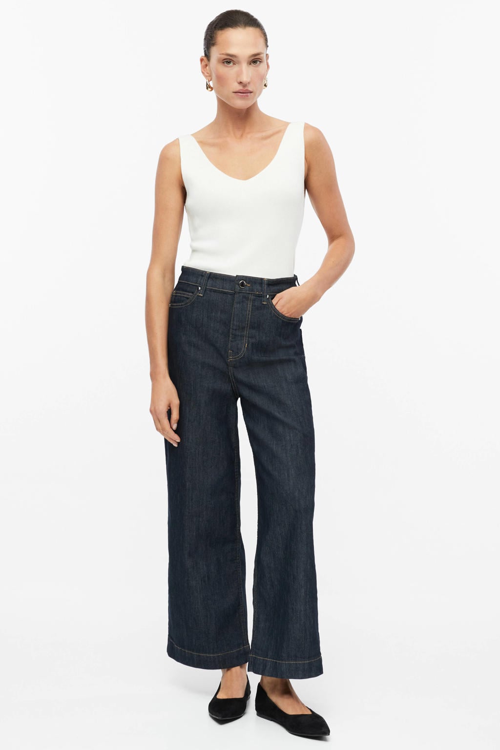 s.Oliver BLACK LABEL wide leg jeans - donkerblauw