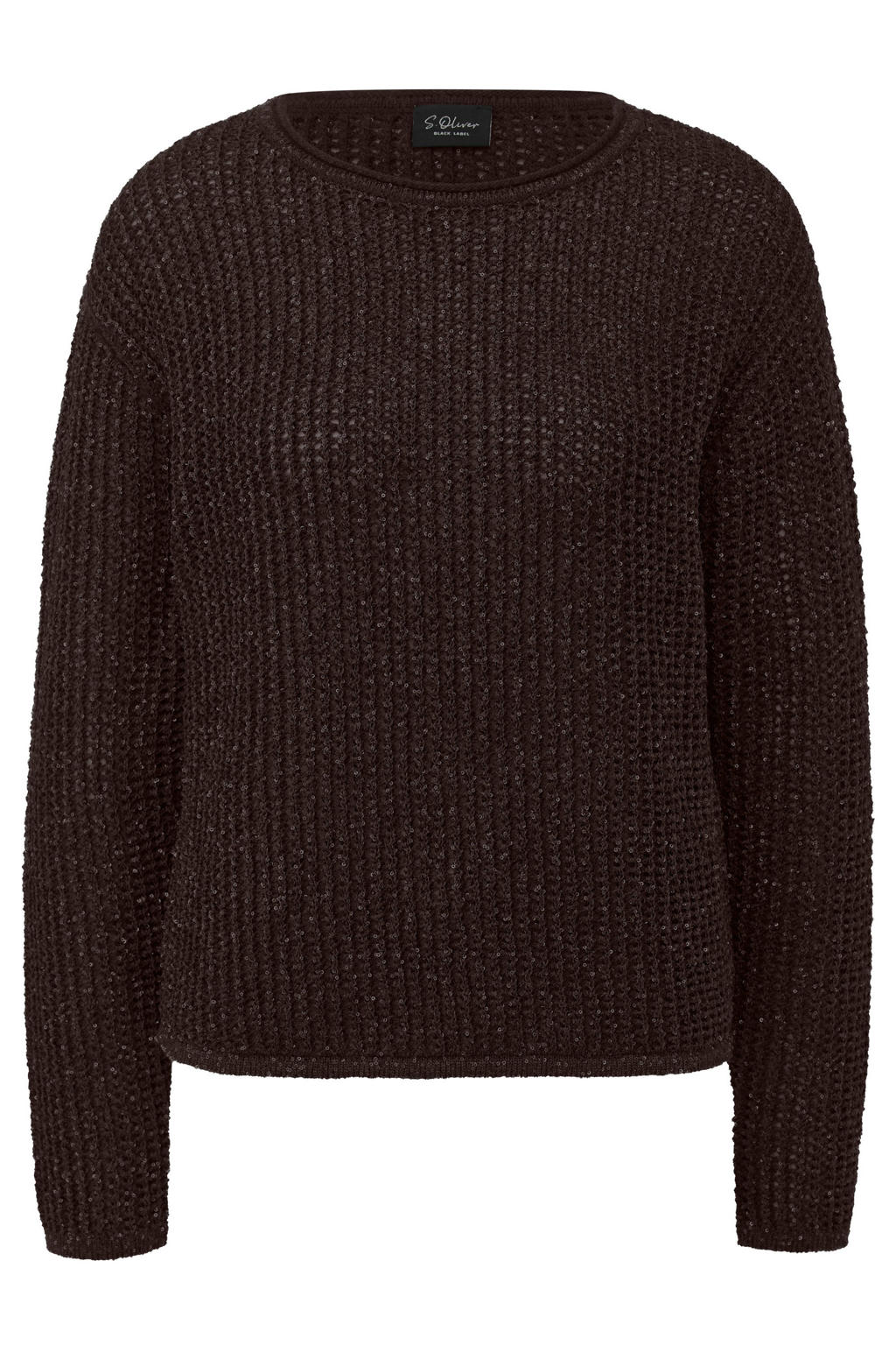 s.Oliver BLACK LABEL trui met wol - donkerbruin