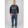 Prohibited katoenen regular fit jacquard gebreide trui met print - donkerblauw