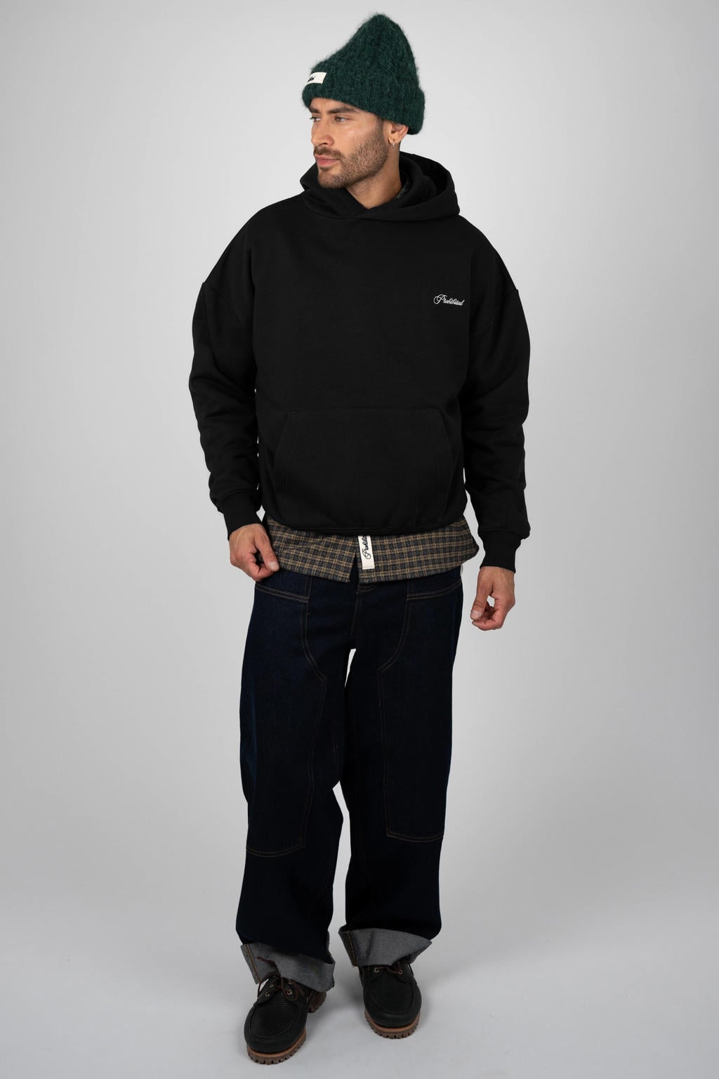 Prohibited oversized hoodie met backprint - zwart