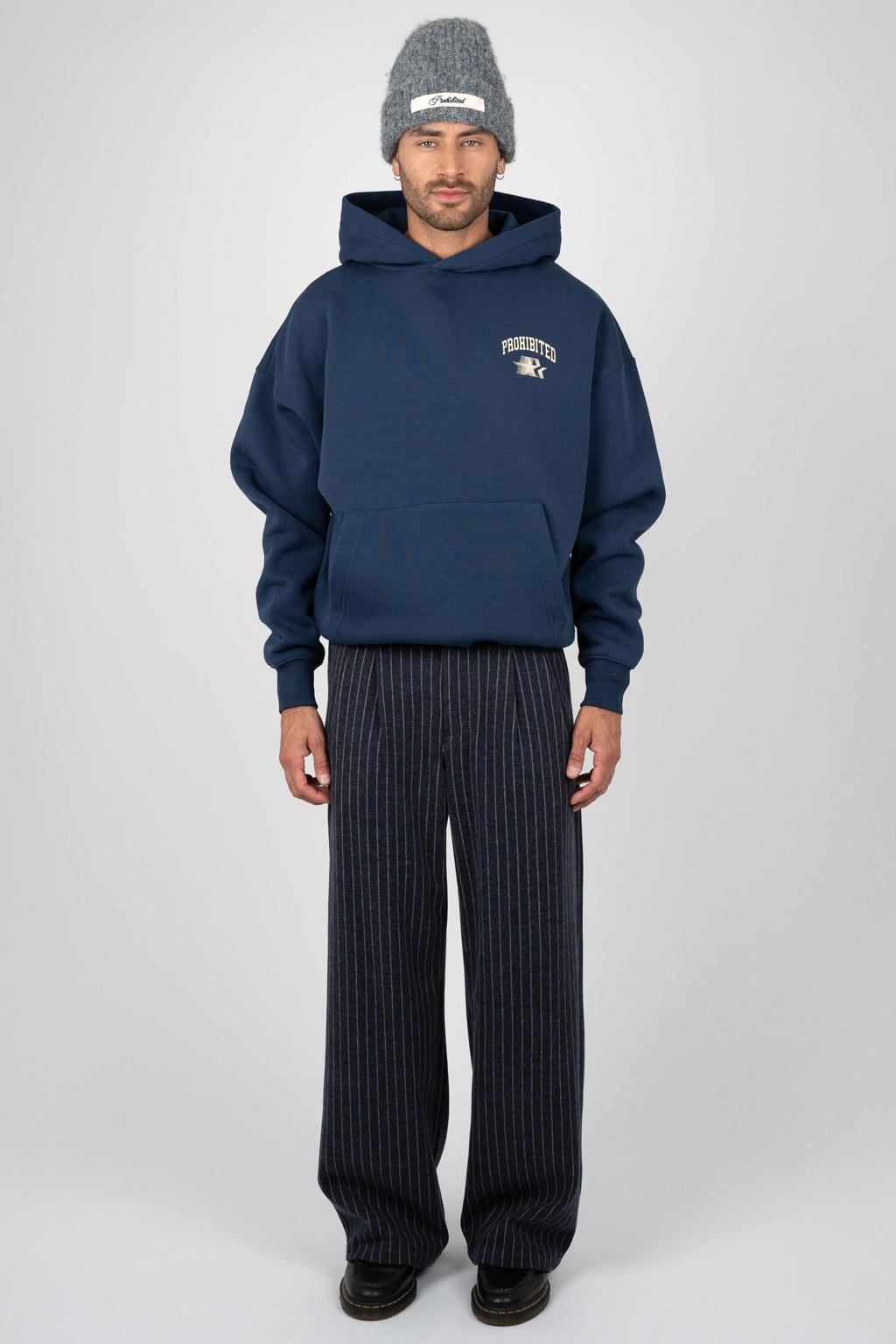 Prohibited oversized hoodie met backprint - oceanic blue
