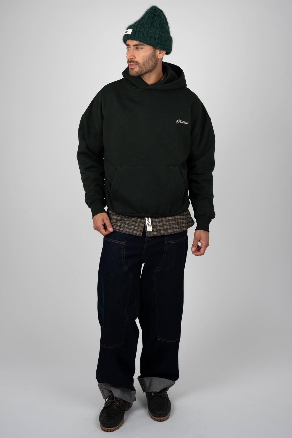 Prohibited oversized hoodie met backprint - groen