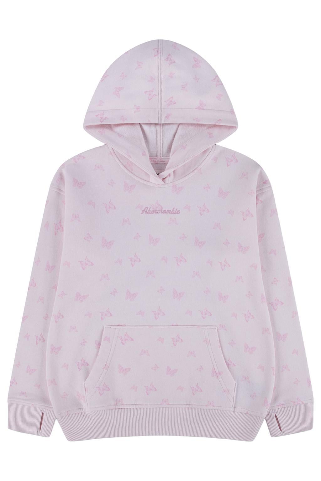 Abercrombie & Fitch hoodie met print - roze