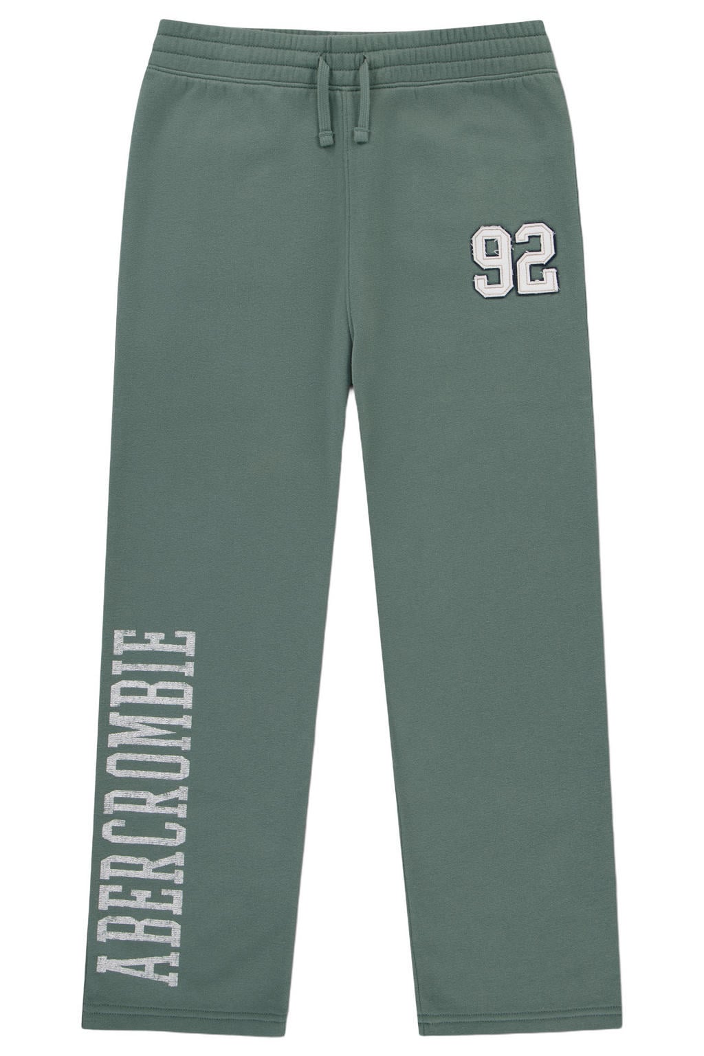 Groene jongens Abercrombie & Fitch joggingbroek van sweat materiaal met elastische tailleband met koord en printopdruk