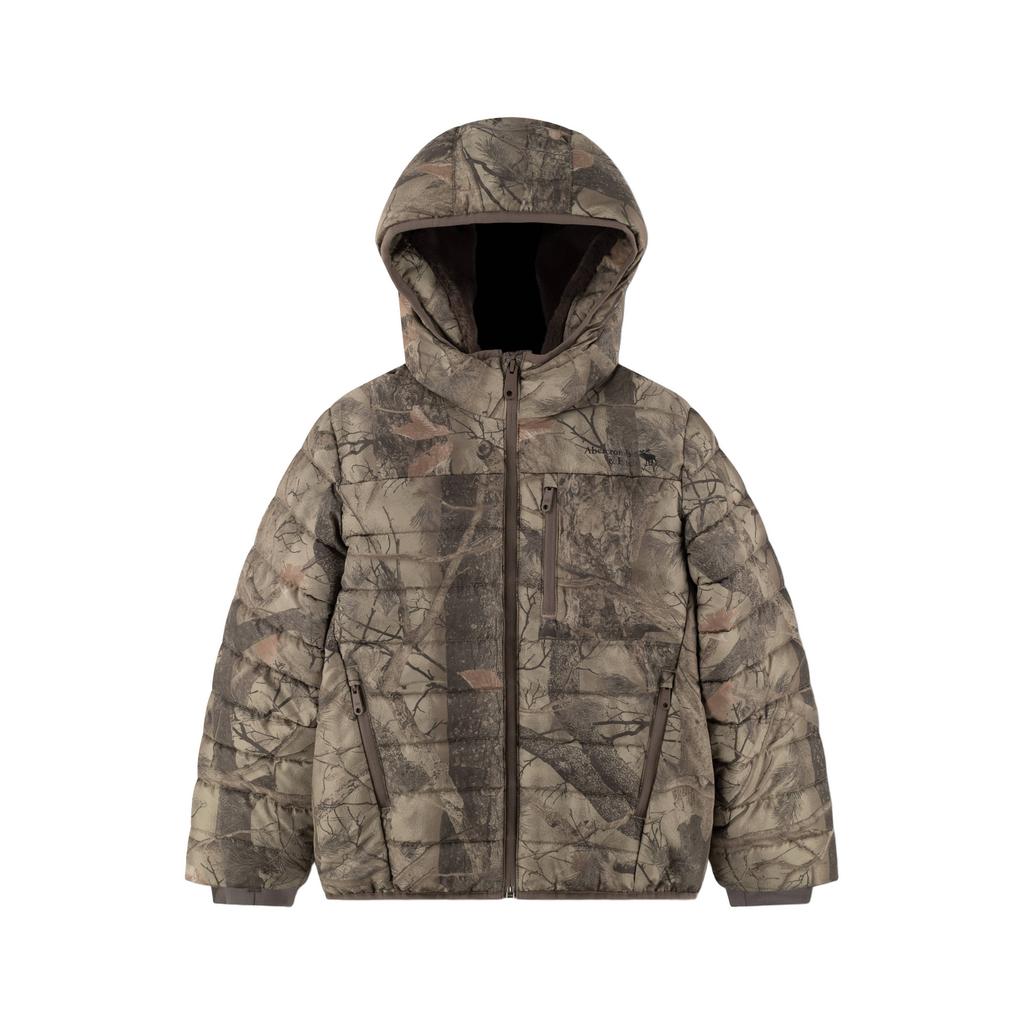 Abercrombie & Fitch pufferjas met print - olijfgroen