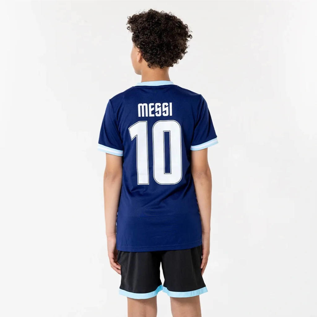 Official Fanwear Messi Argentinië Uit Tenue Blauw/Zwart