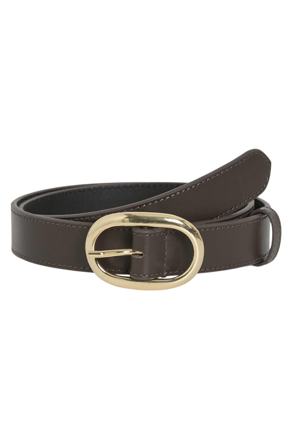 VILA leren riem VIALISON donkerbruin