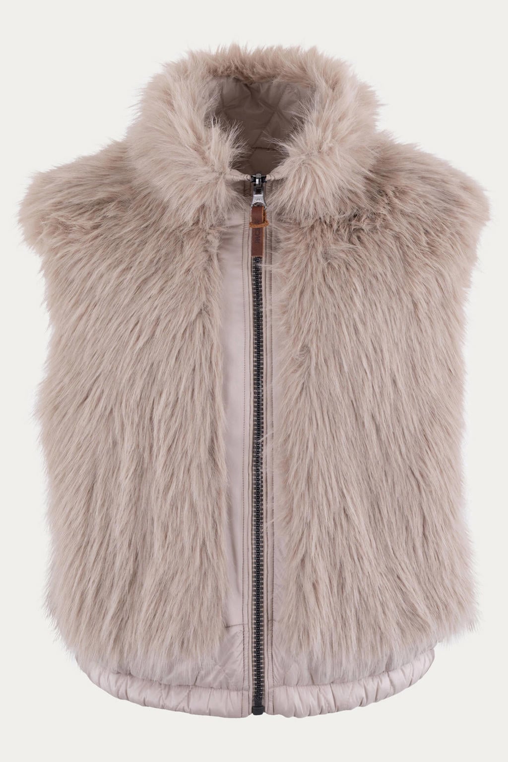Beige dames Moscow van polyester met effen en opstaande kraag