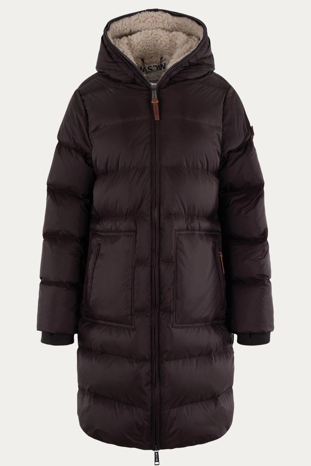 Donkerblauwe dames Moscow van polyester met effen, lange mouwen en capuchon