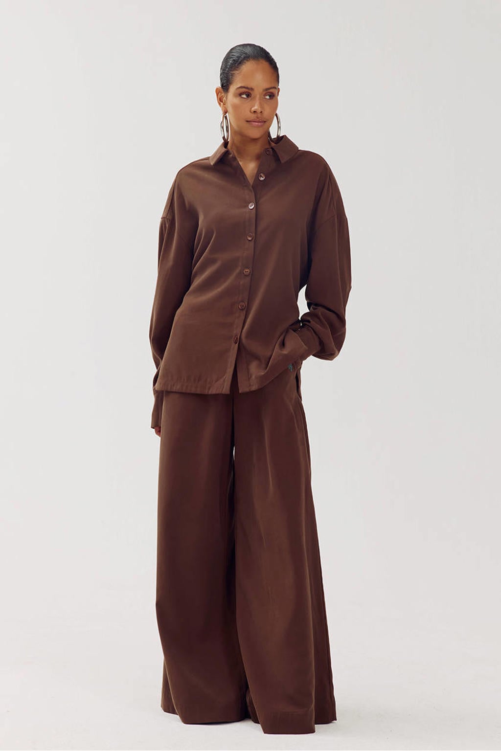 HARPER & YVE blouse met ceintuur - bruin