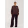 HARPER & YVE katoenen oversized trui met borduursels - donkerbruin