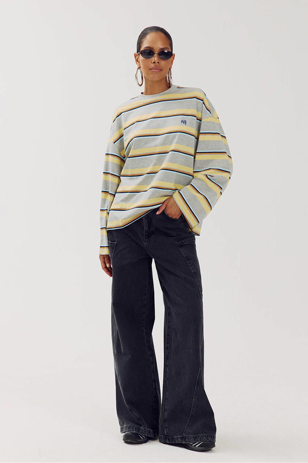 HARPER & YVE gestreept T-shirt - grijs