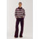 HARPER & YVE oversized gestreepte top - wijnrood