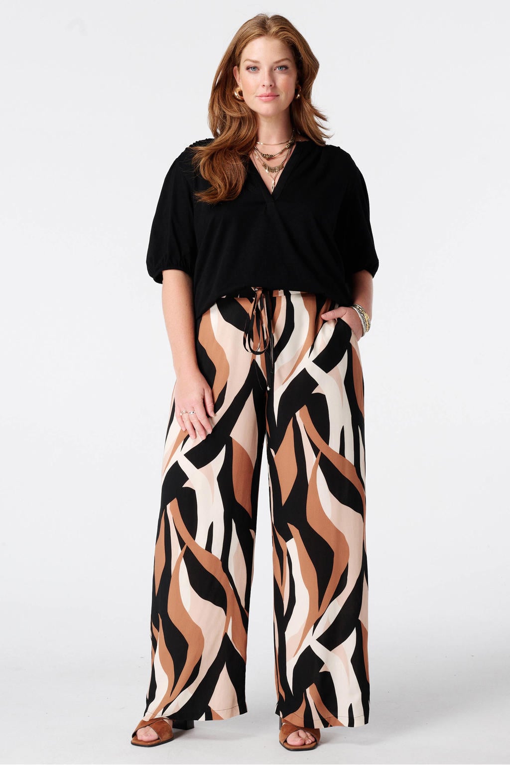 MS Mode top Plus Size - zwart