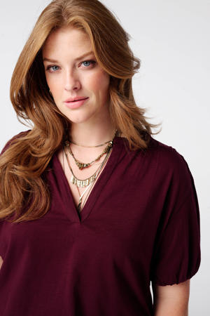 top Plus Size - donkerrood
