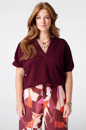 top Plus Size - donkerrood