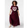 MS Mode T-shirt Plus Size met print - donkerrood
