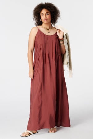 viscose maxi jurk Plus Size - donkerrood