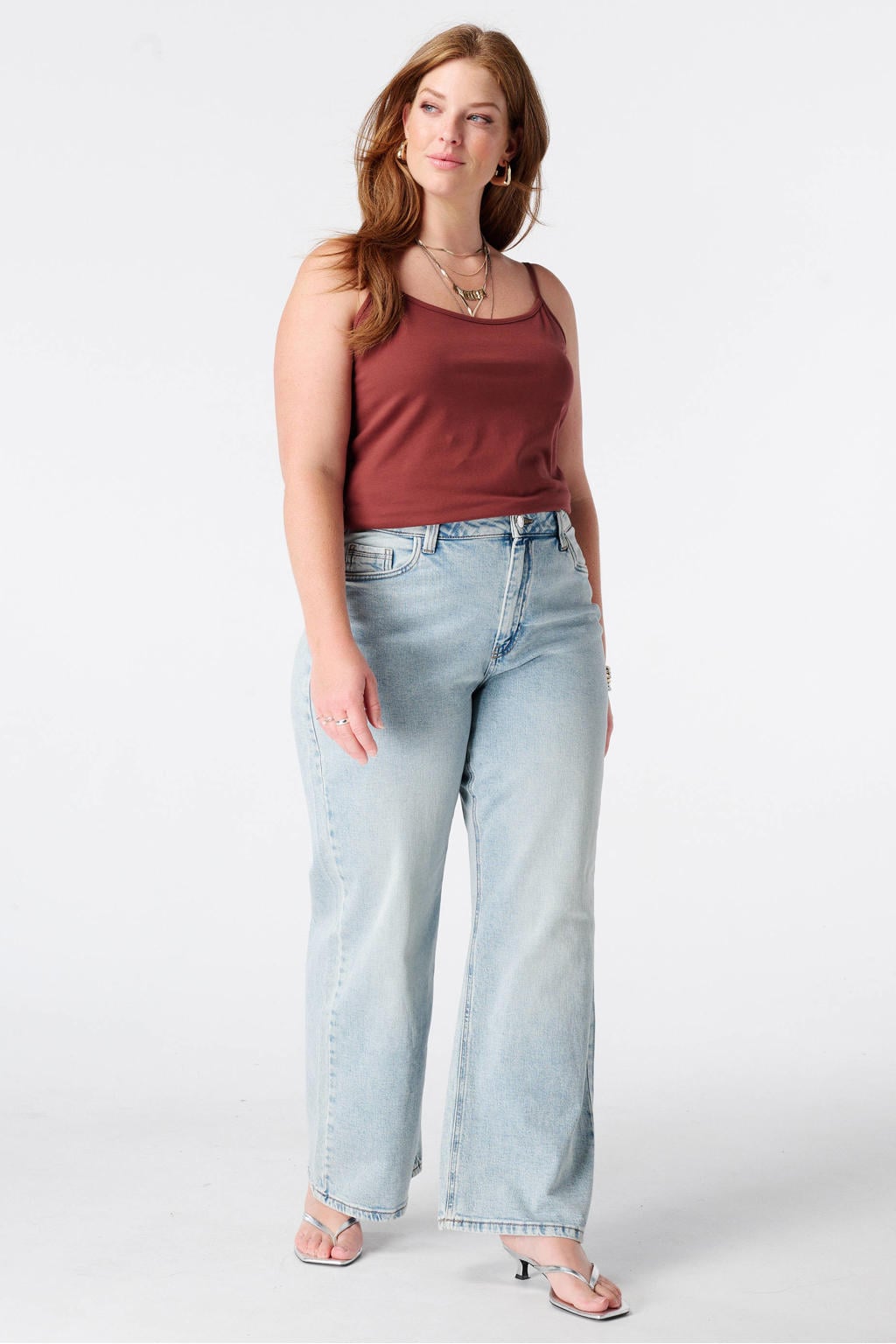 MS Mode top Plus Size - roodbruin
