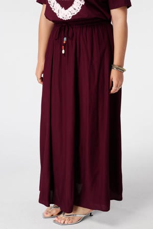 maxi rok Plus Size - donkerrood