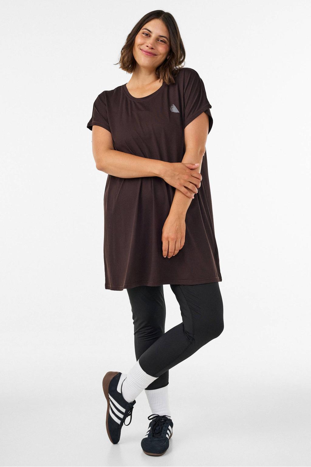 ACTIVE By Zizzi sportshirt - donkerbruin