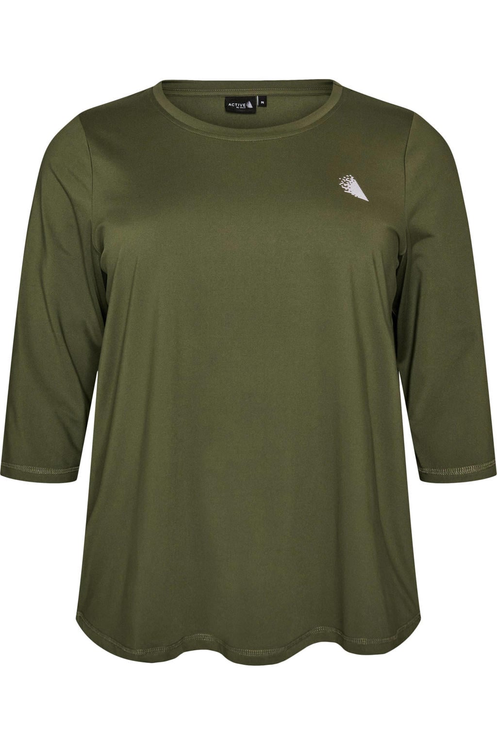 ACTIVE By Zizzi sportshirt met driekwart mouwen - olijfgroen