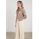 NUKUS gestreepte blouse met pailletten - taupe