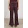 NUKUS imitatieleren wide leg coated broek - aubergine