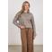 NUKUS geruite blouse met pailletten - zand