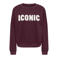 ONLY oversized sweater met tekst - donkerrood