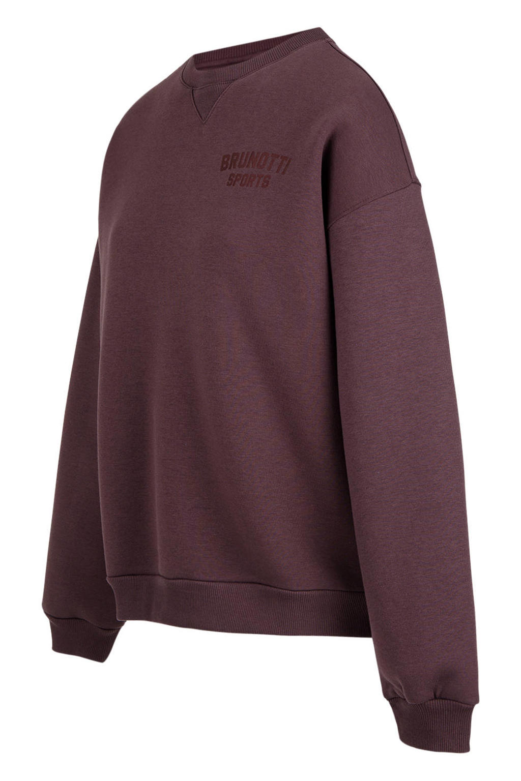 Donkerrode dames Brunotti katoenen sweater met backprint, lange mouwen en ronde hals