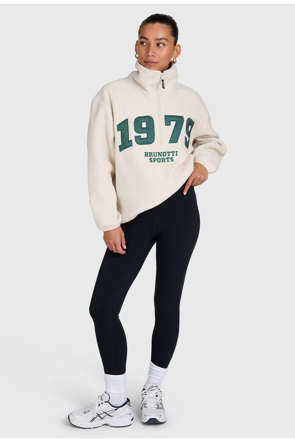 Brunotti chino fleecetrui - wit/groen