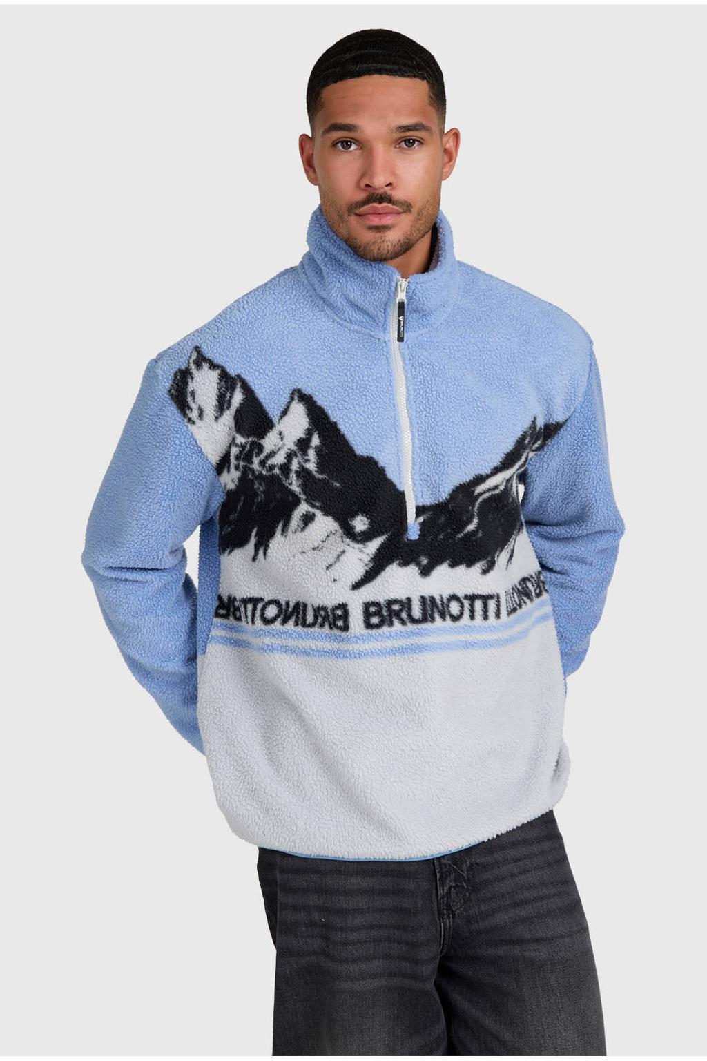 Brunotti Reggio fleece sweater - blauw